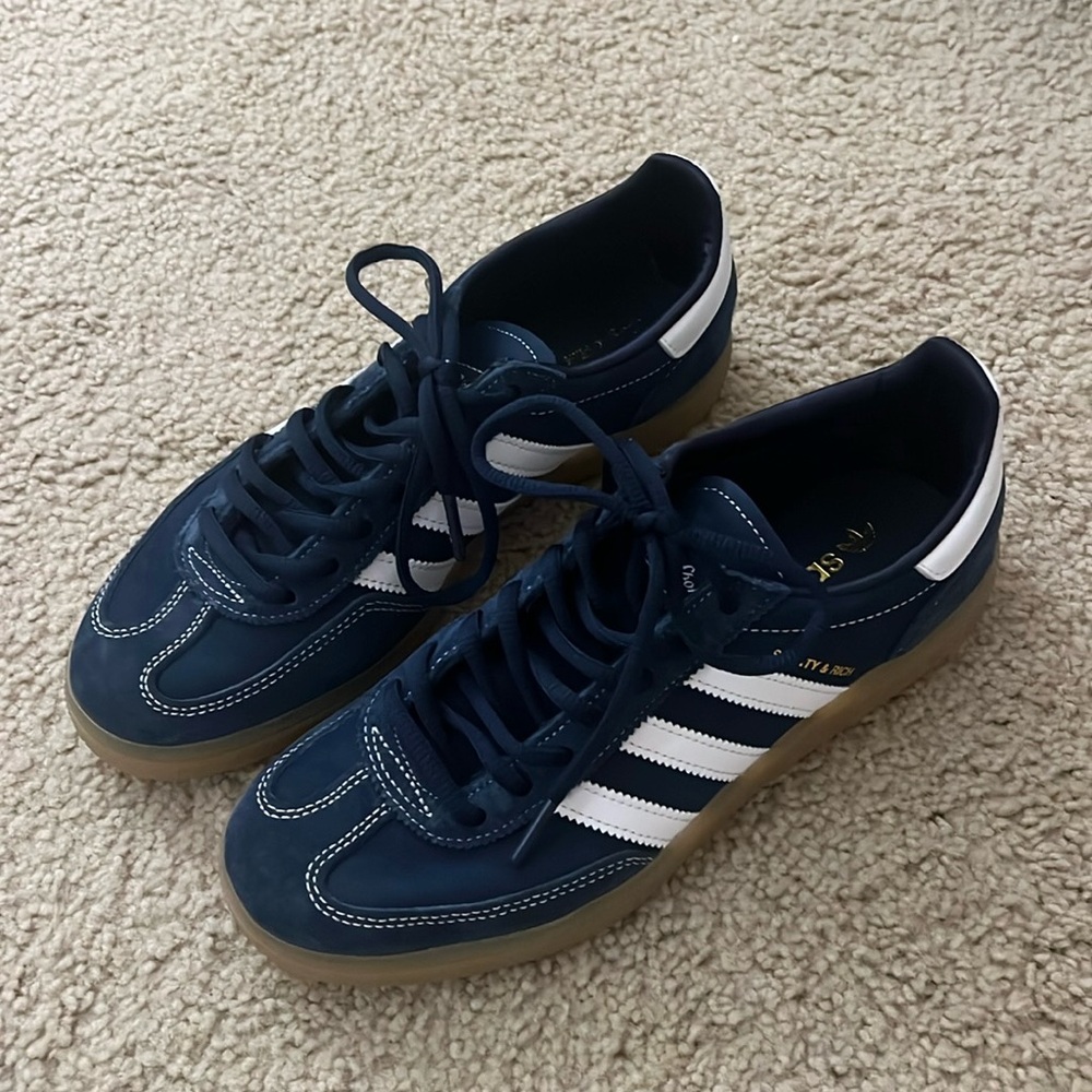 SPORTY & RICH Navy adidas Originals Edition Handball Spezial Sneakers